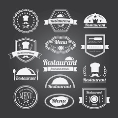 Retro restaurant vintage Insignias or logotypes set