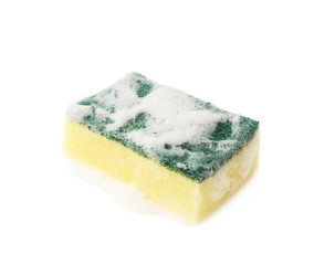 Kitchen sponge covered with foam