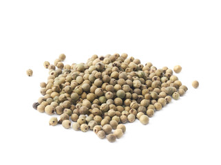 Pile of green peppercorn isolated