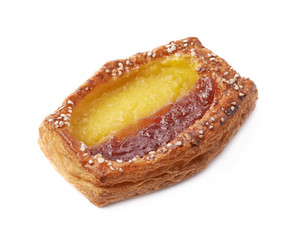 Sweet bread bun pastry isolated