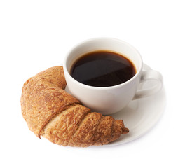 Croissant and cup of coffee
