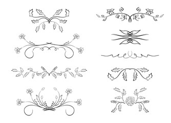 dividers - vector elements with flowers