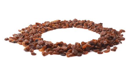 Round frame made of raisins