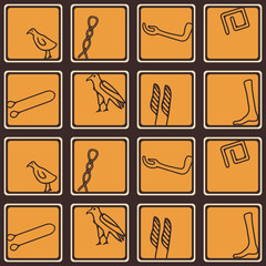 Seamless background with Egyptian hieroglyphs 