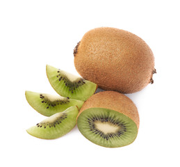 Fototapeta premium Sliced and cut kiwifruit composition