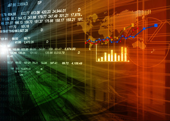 Stock market chart, financial background.