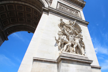 Fototapeta na wymiar Paris - Arc de Triomphe / La Marseillaise de Rude