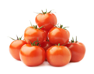 Pile of multiple tomatoes isolated
