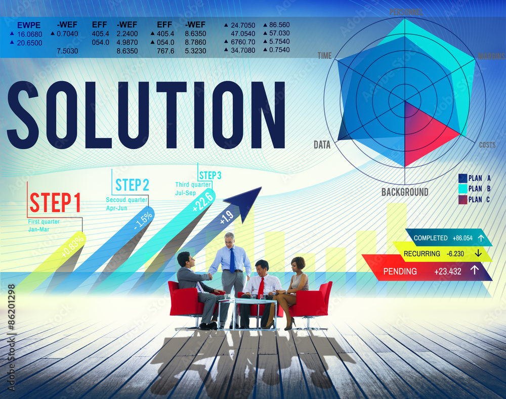 Poster solution problem solving business strategy concept