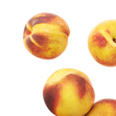 Pile of peach fruits isolated