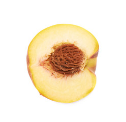 Half of a peach fruit isolated