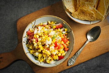 Grilled corn salsa