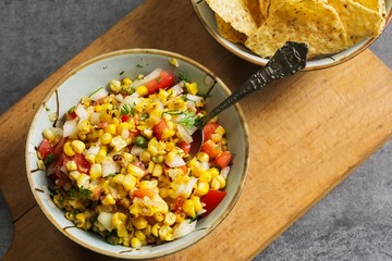 Grilled corn salsa