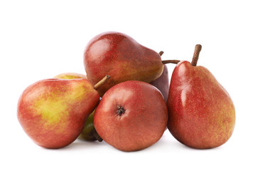 Pile of red pears isolated