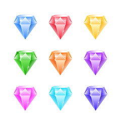 Game resources. Gems and diamonds icons set