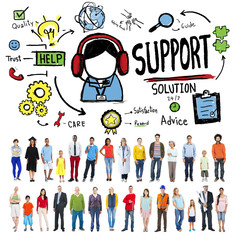 Support Solution Advice Help Quality Care Team Concept