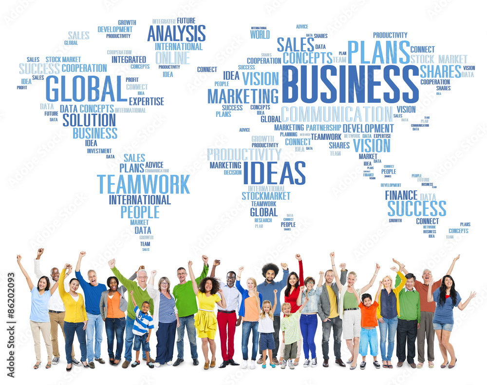 Wall mural business global world plans organization enterprise concept - Wall murals