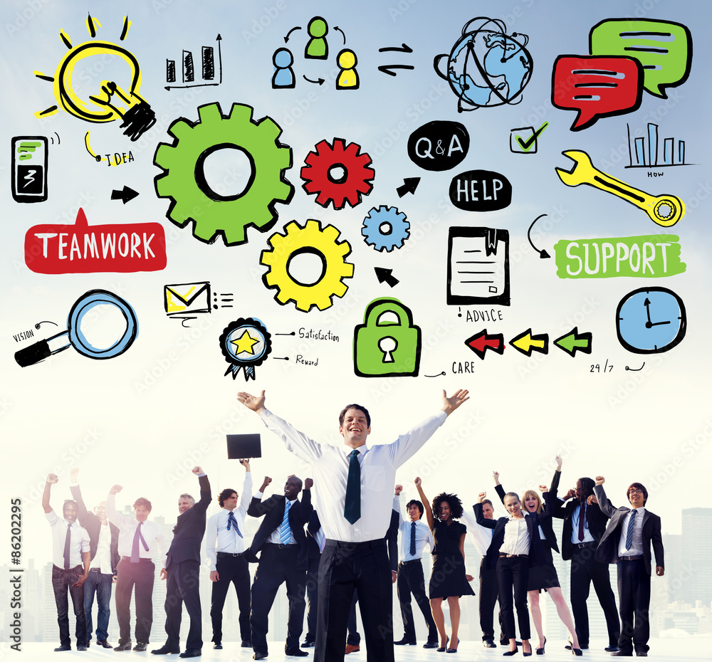 Aufkleber teamwork team collaboration connection togetherness unity concep