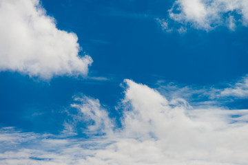 Beautiful clouds in the dark blue sky