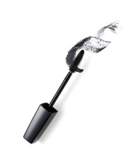 Black mascara brush strokes isolated on white