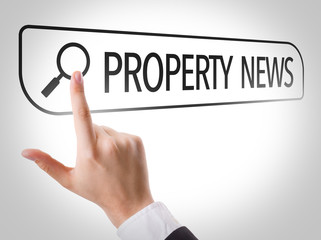 Property News written in search bar on virtual screen