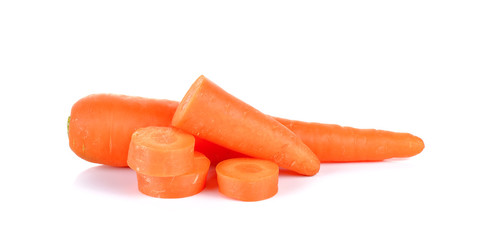 fresh carrots isolated on white background