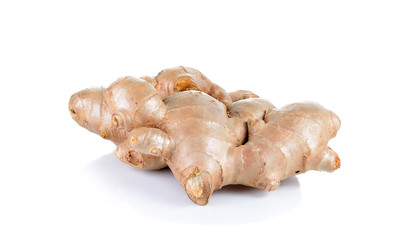 fresh ginger on white background