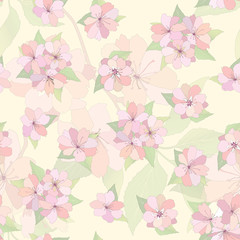 Flower pattern. Tiled texture. Floral seamless background. 