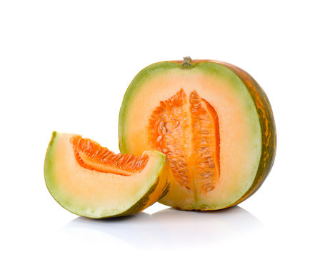 Thai cantaloupe melon isolate on white background