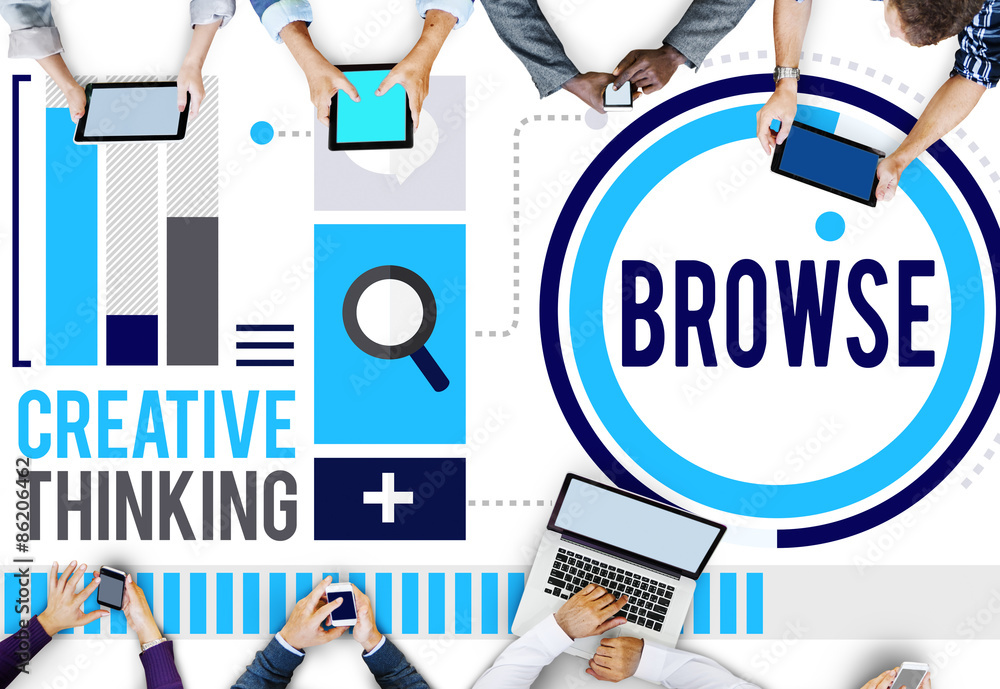 Poster browse internet network software website concept