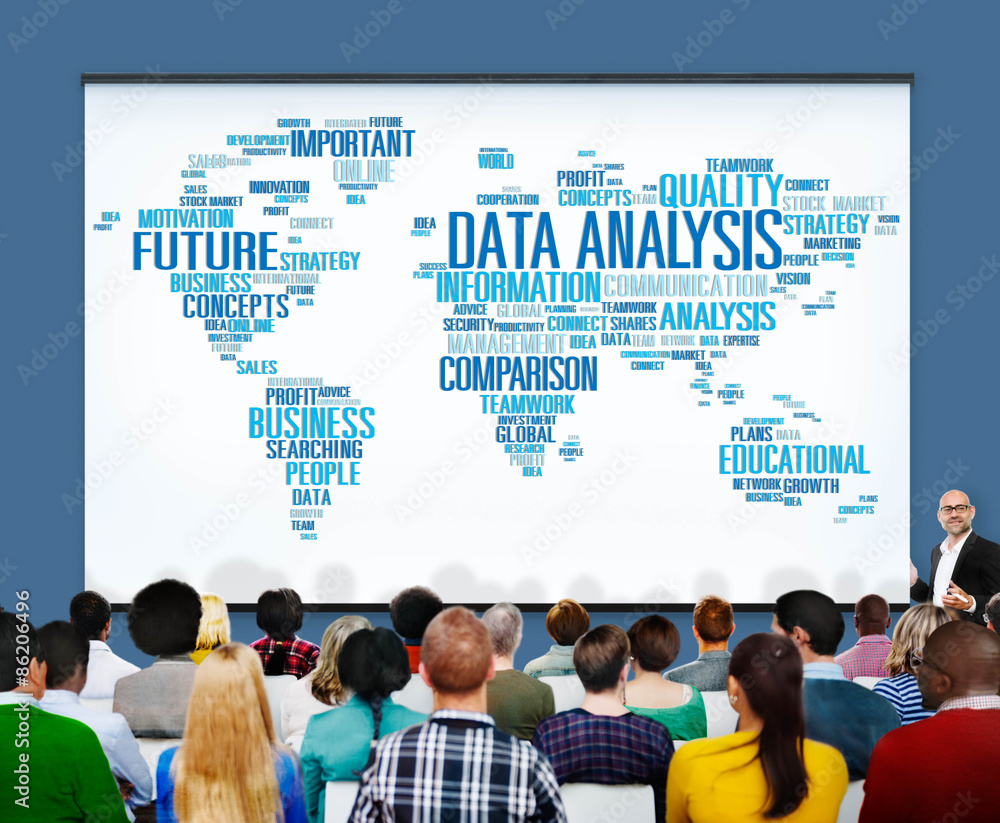 Poster data analysis analytics comparison information networking concep