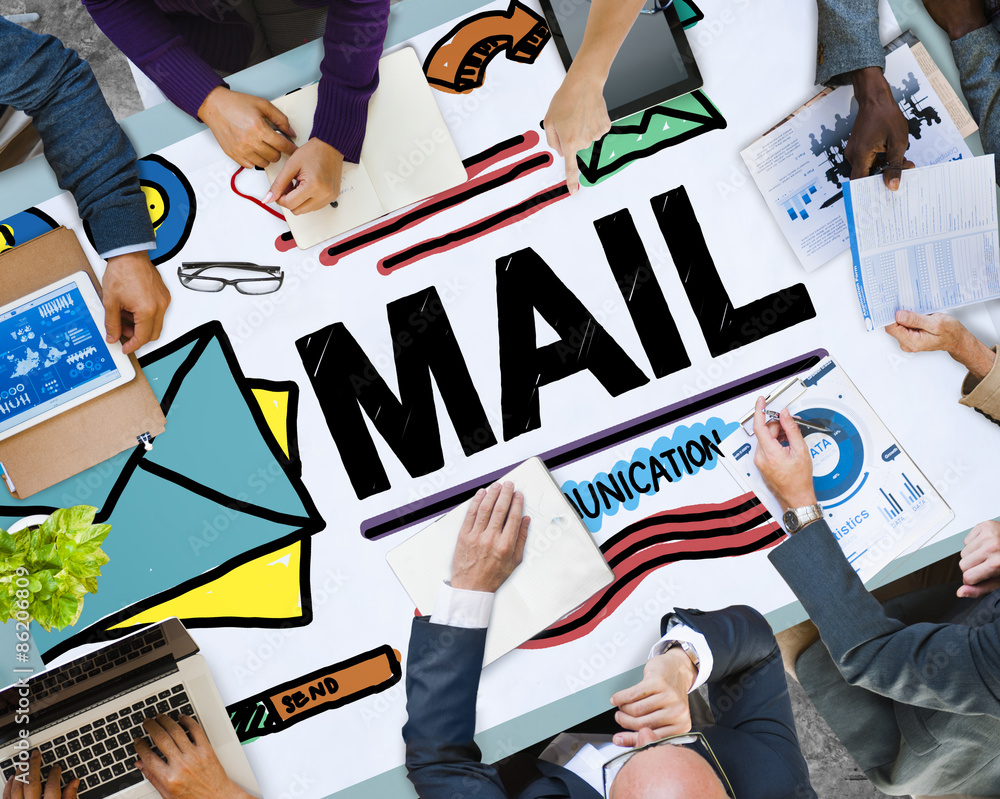 Poster mail message inbox letter communication concept