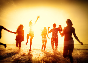 Fototapeta premium Friendship Freedom Beach Summer Holiday Concept