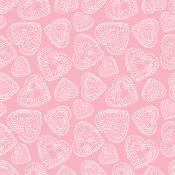 Love hearts Valentin's Day Seamless Pattern. Bright Vector seamless background.