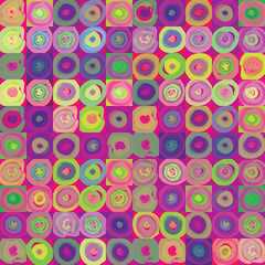 Abstract geometric pattern. Round shape seamless textured background in pop-art style
