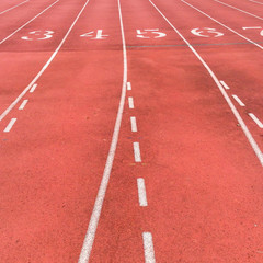 Starting line on a college running track
