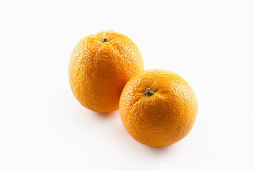 Food. Ripe orange isolated on white background