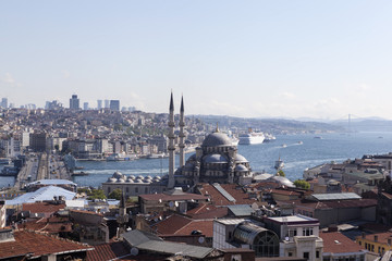 Fototapeta na wymiar Вид на Новую мечеть, Галатский мост. Стамбул. 