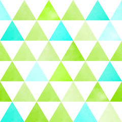 watercolor seamless pattern with vintage triangle