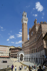 Fototapeta premium Siena Palio Tuscan views of the medieval tower