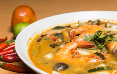 Tom Yum Kung , Spicy Soup with Shrimp, Thailand food