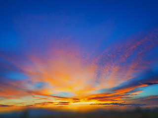 blur effect added on colorful sunset