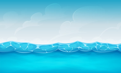 Seamless Summer Ocean Background For Ui Game