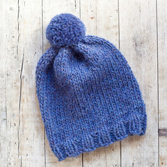 wool blue hat