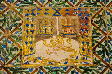 Sevilla, azulejo de la Casa de Pilatos, Andalucía, España