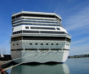 Stern of a cruise ship in the port of Stavanger (Norway)