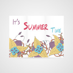 Summers brochure with abstract hamd drawn flower