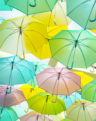 a lot of Colorful umbrellas background