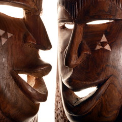 african wooden mask againt racism