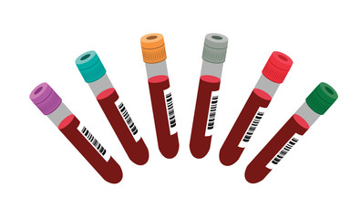 Vector image of blood test tubes in fan shape